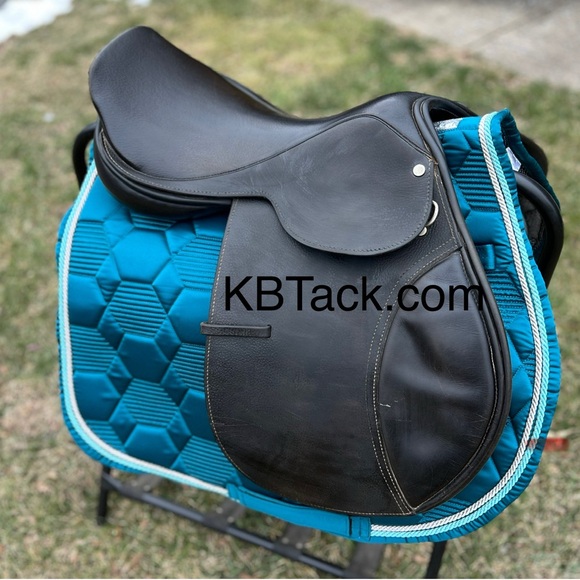 Teal - NEW - Lettia saddle pad/bonnet for English jumping saddles, horse size - Picture 2 of 3